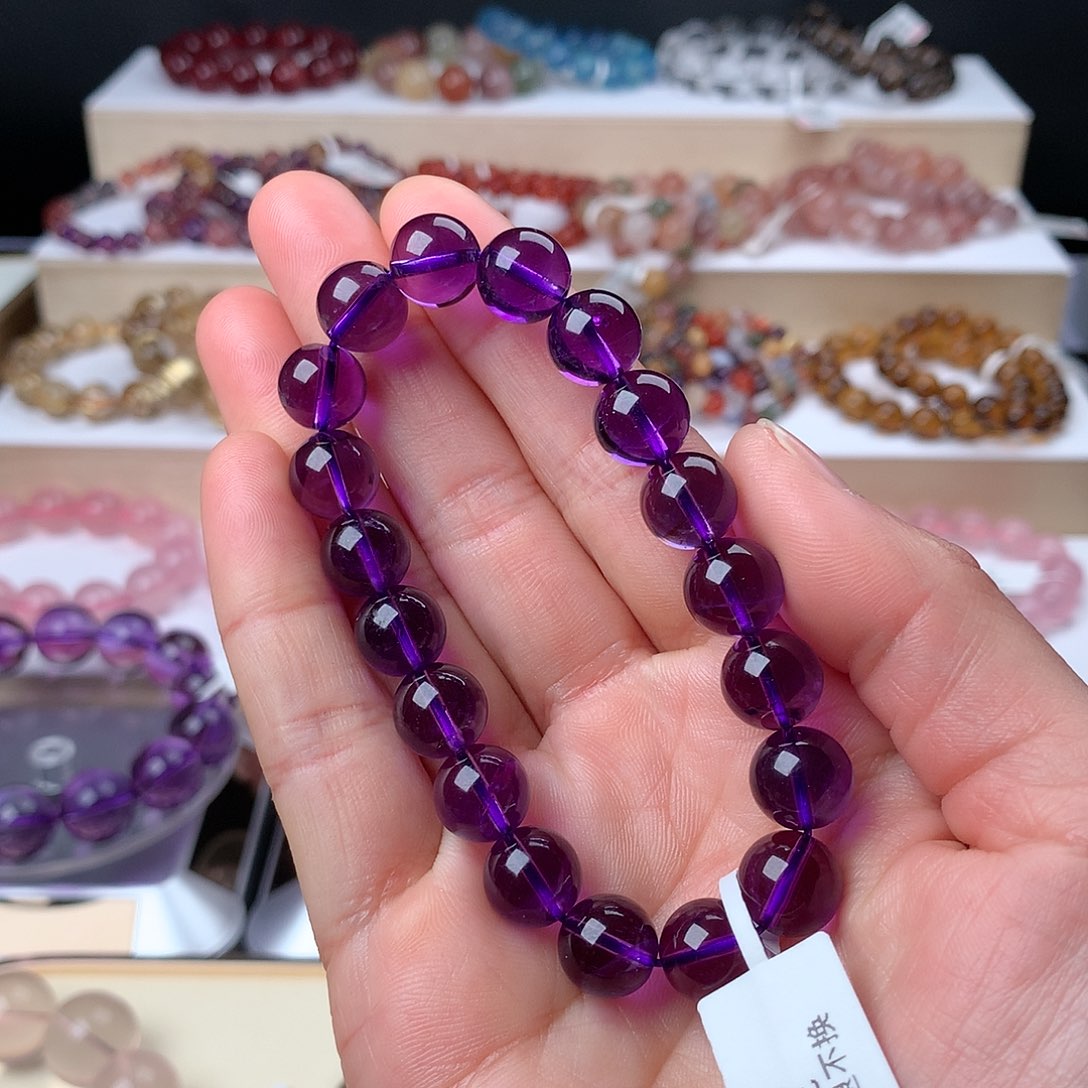 水晶手串未镶嵌乌拉圭紫水晶