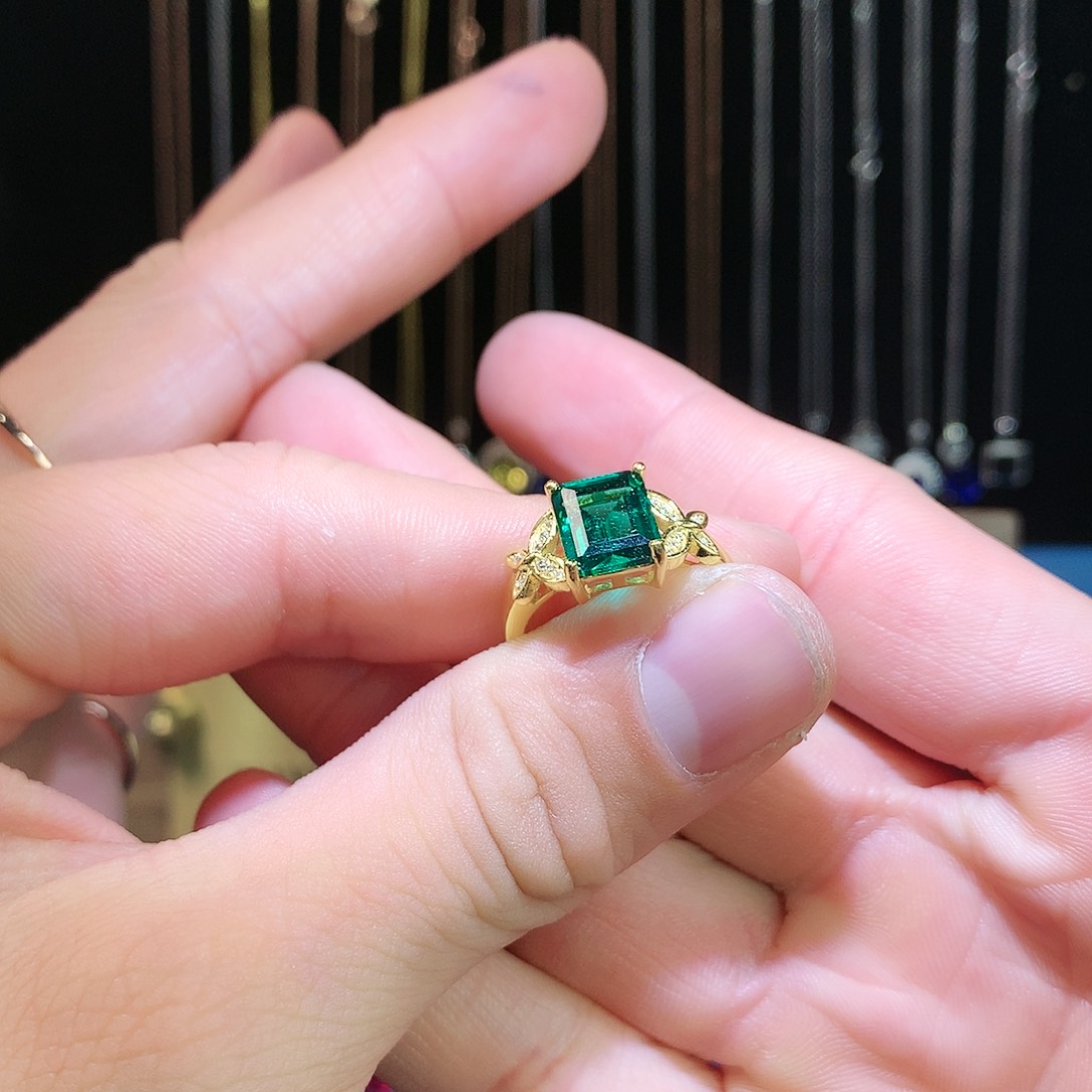 透辉石戒指银S925镶嵌