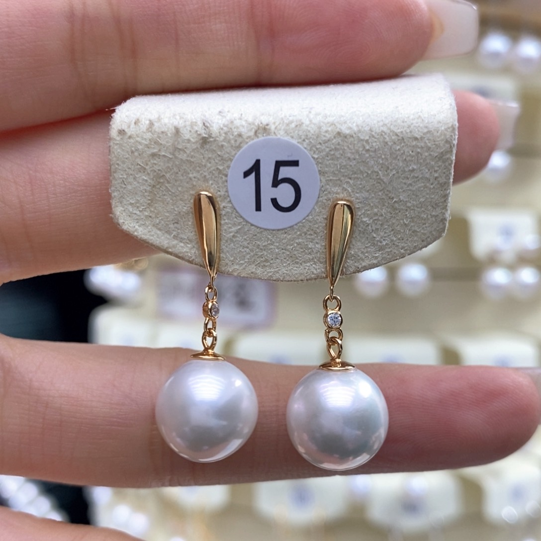 淡水珍珠耳饰银S925镶嵌