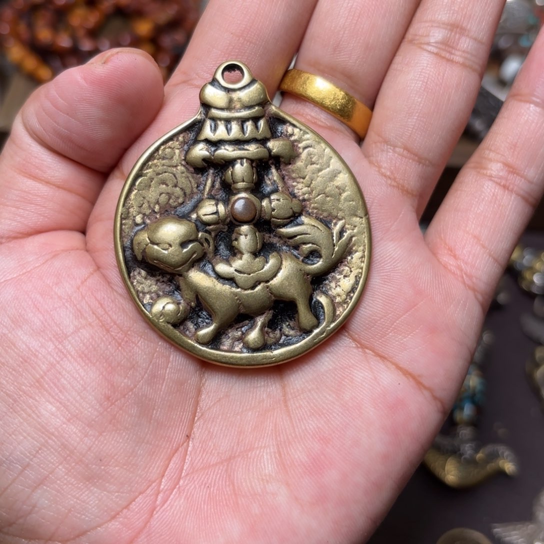 铜星月菩提吊坠项链