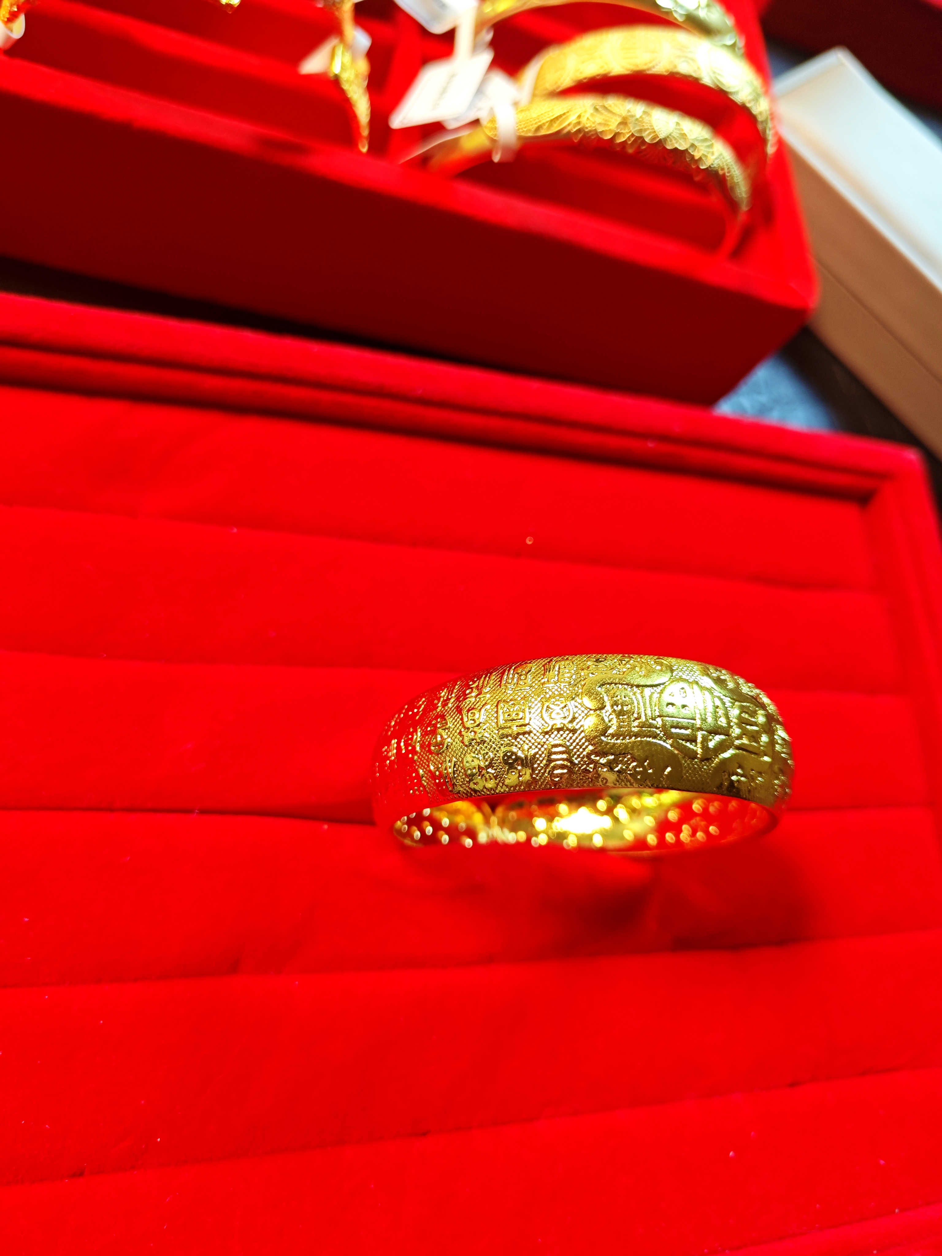 铜合金手镯 铜合金福源滚滚开口大光面简约百搭时尚古法