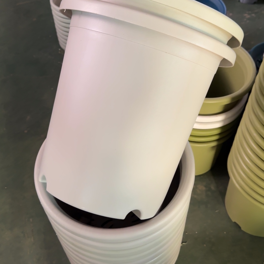 树脂四季盆7#无拖灰白微瑕6