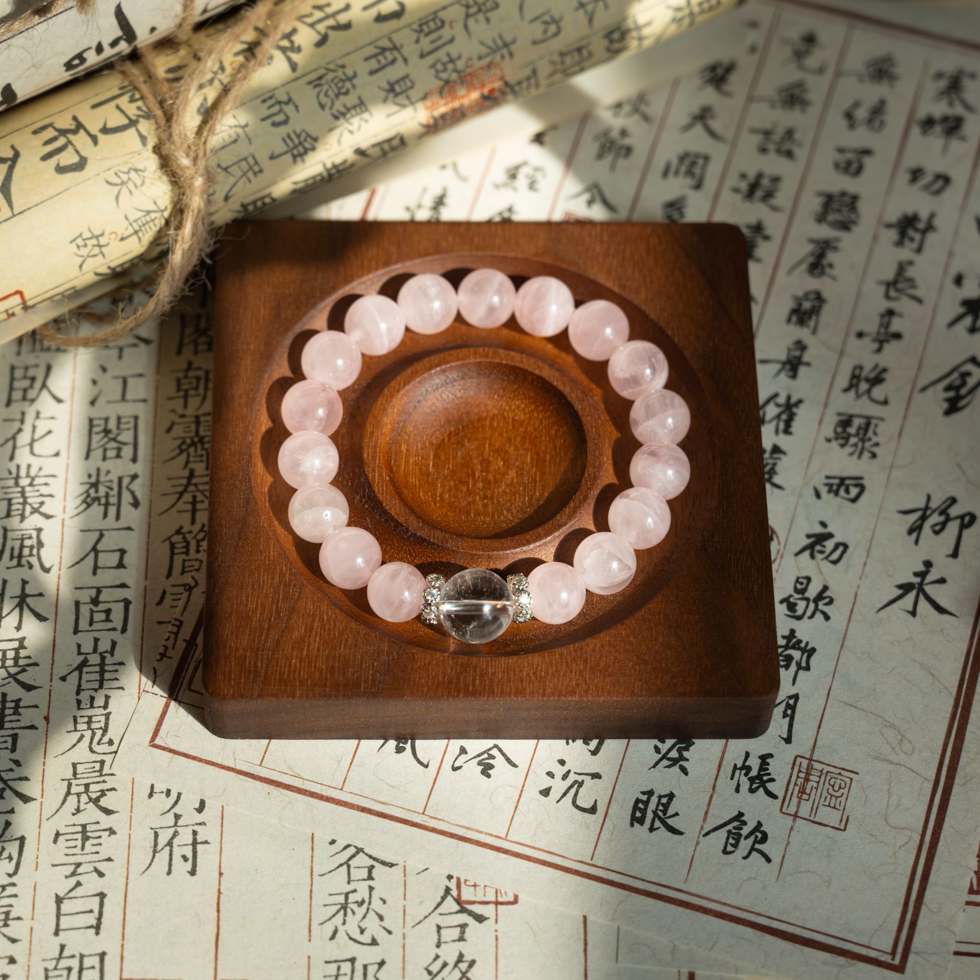 【朱颜芳菲】桃花朵朵非金属粉手串