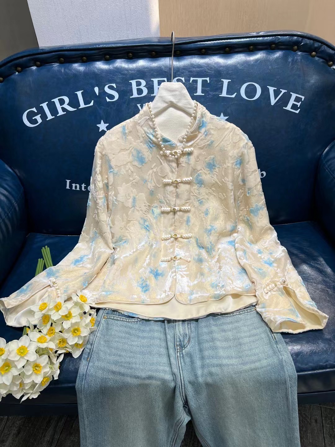 新中式气质名媛淑女真丝外套国风外套92012