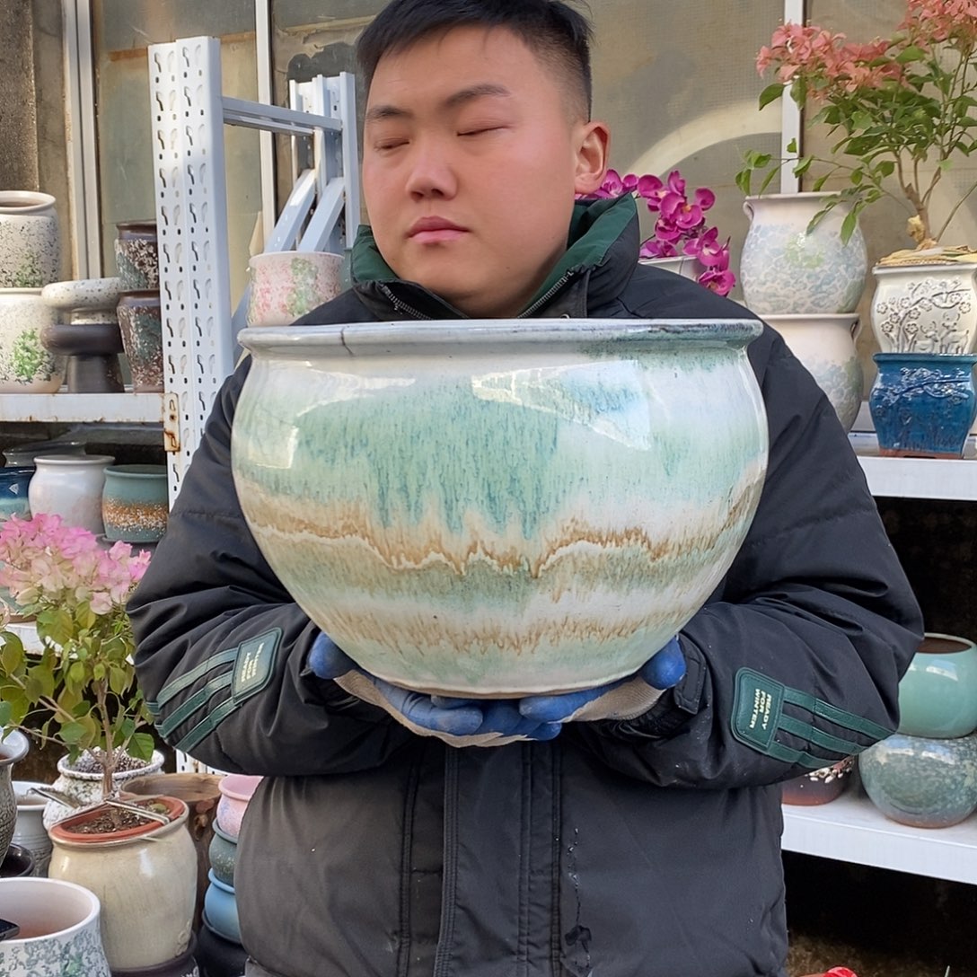 紫砂花盆口30高20瑕疵无空水培