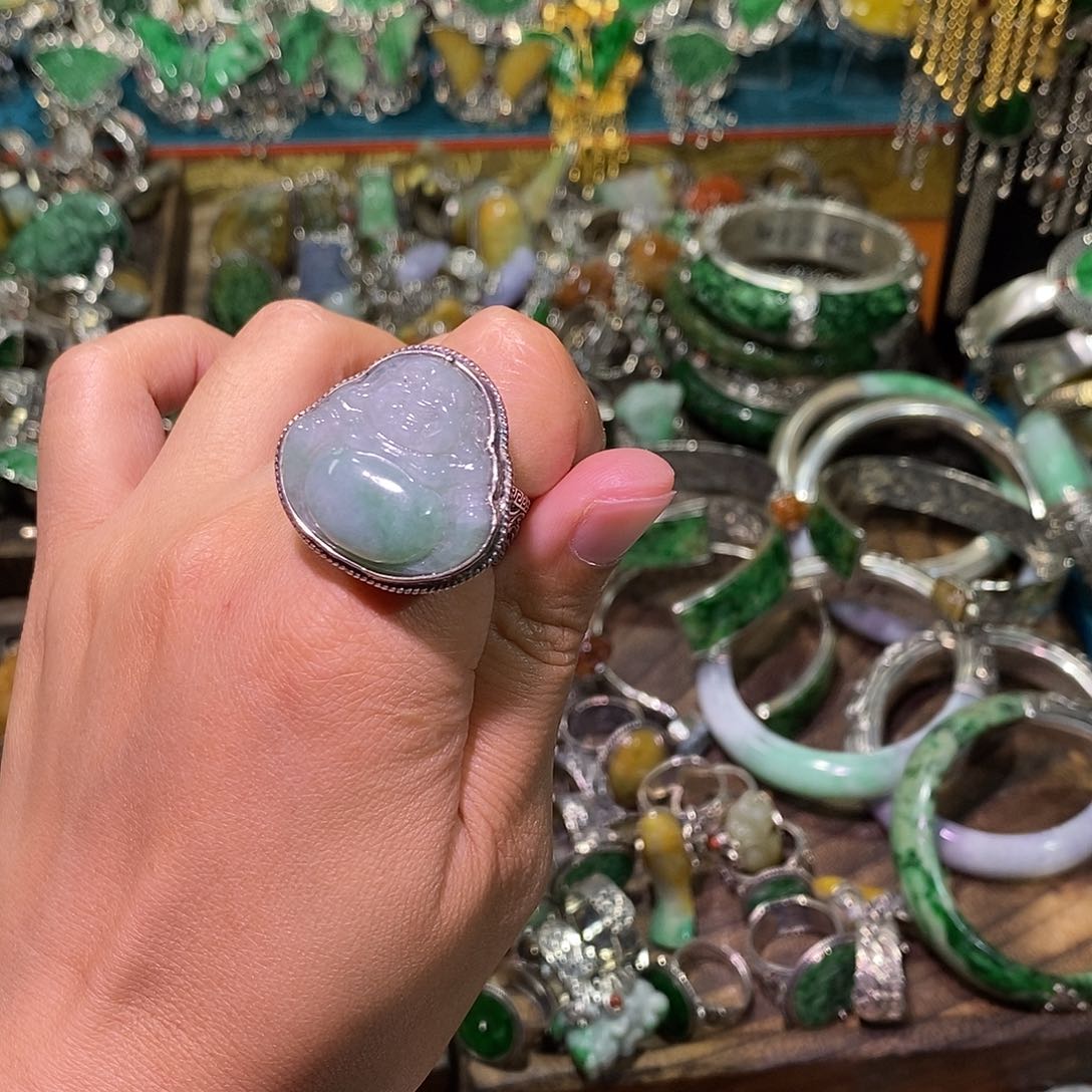 散珠翡翠戒指炸炸炸