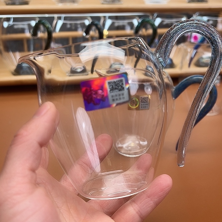 刚****手柄款高硼硅玻璃蓝金