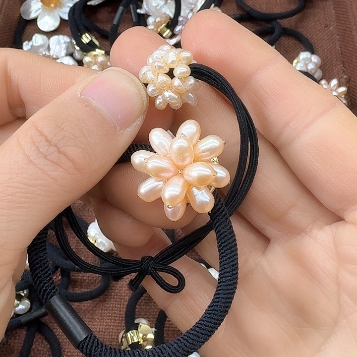 淡水珍珠发饰银S925镶嵌