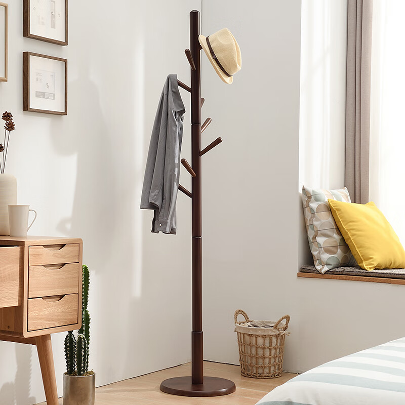 实木衣帽架挂衣架落地衣架创意挂衣杆挂衣钩简易衣服架