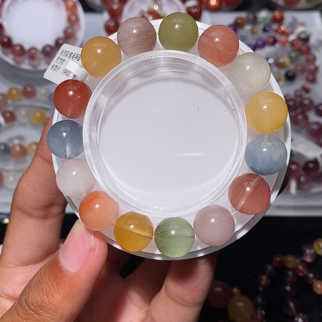 未镶嵌水晶手链彩兔毛