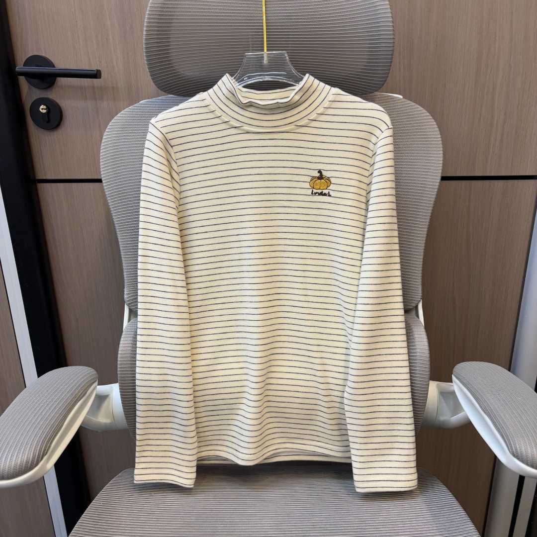 冬款韩范条纹南瓜刺绣冬季绒面女童打底衫 F319 319 H