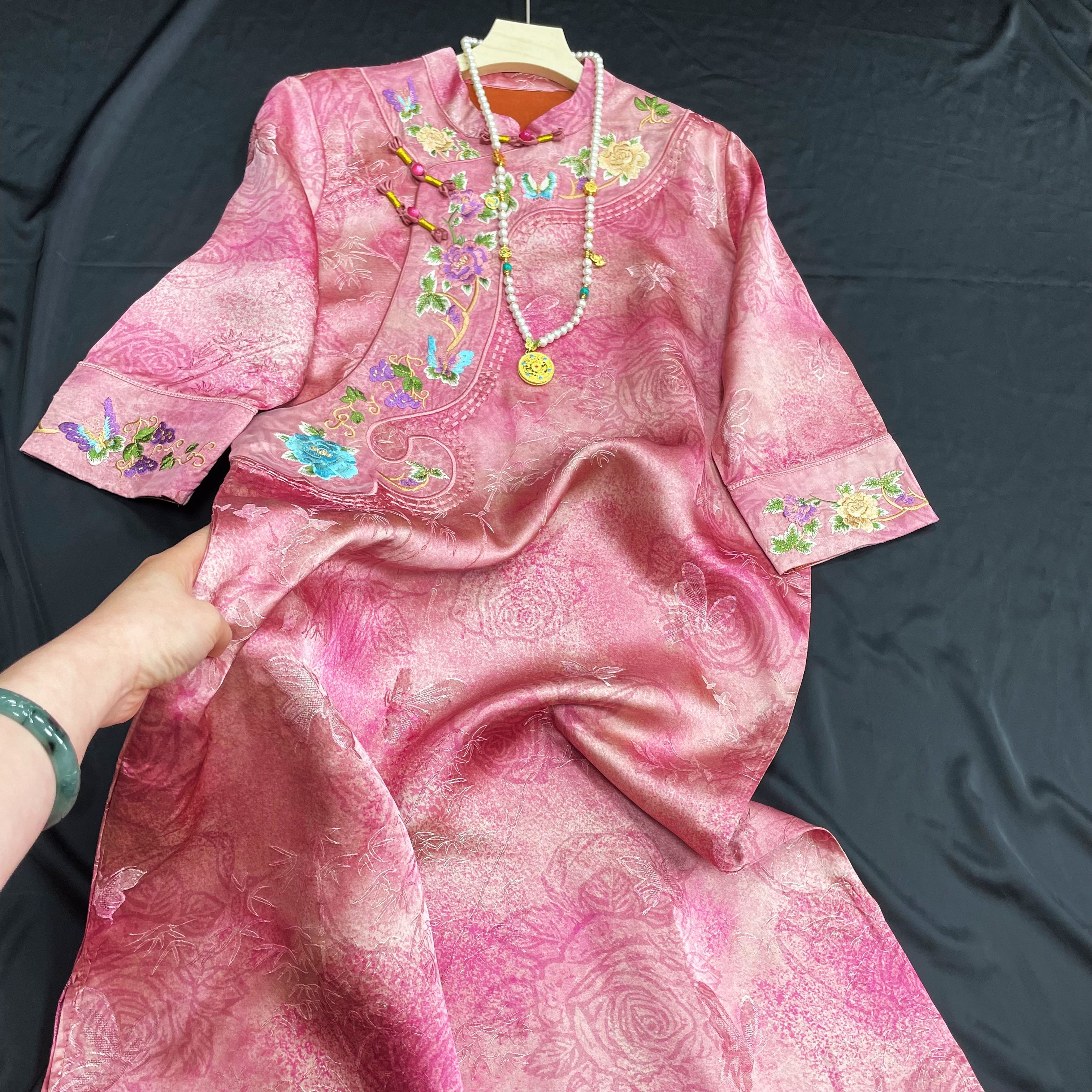 2880《岁余》常熟春夏新款重磅国风设计师款新中式气质提花连衣裙