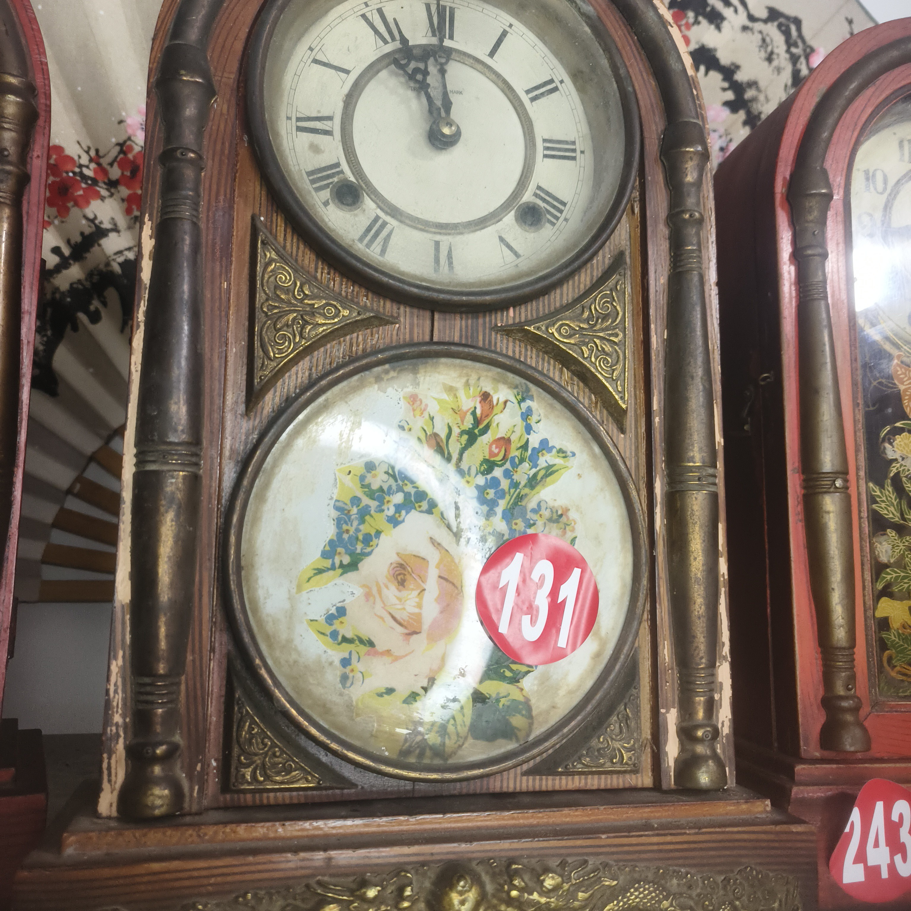 老式机械座钟复古发条上弦中式八卦摆钟可打铃古典客厅装饰台钟