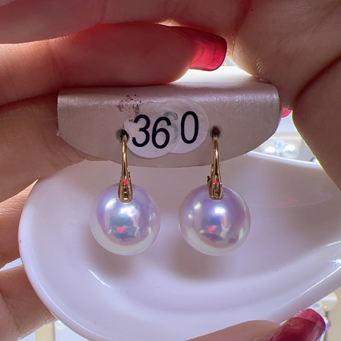 淡水珍珠耳饰18K金镶嵌