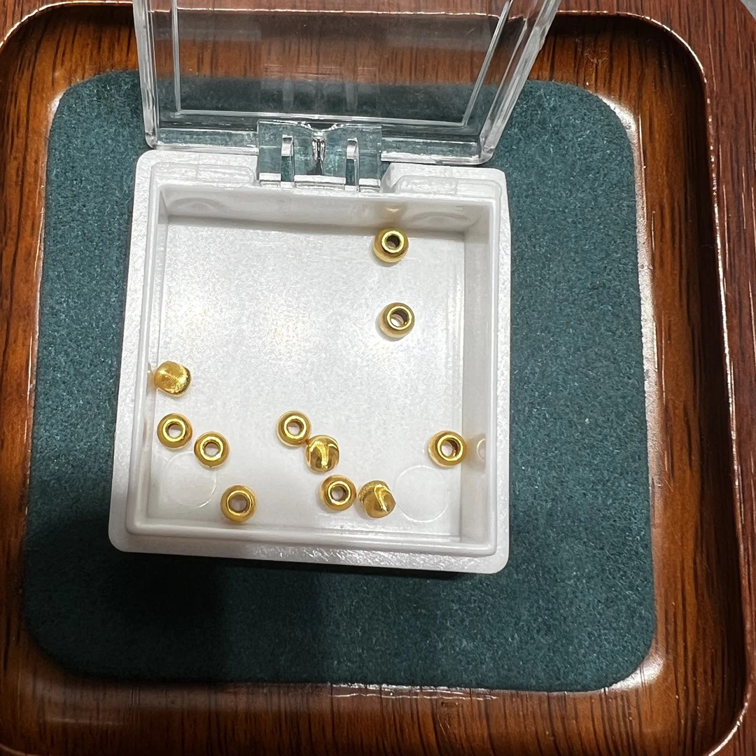 足金999素金5D硬金4mm猫眼珠一对（此订单发2个）