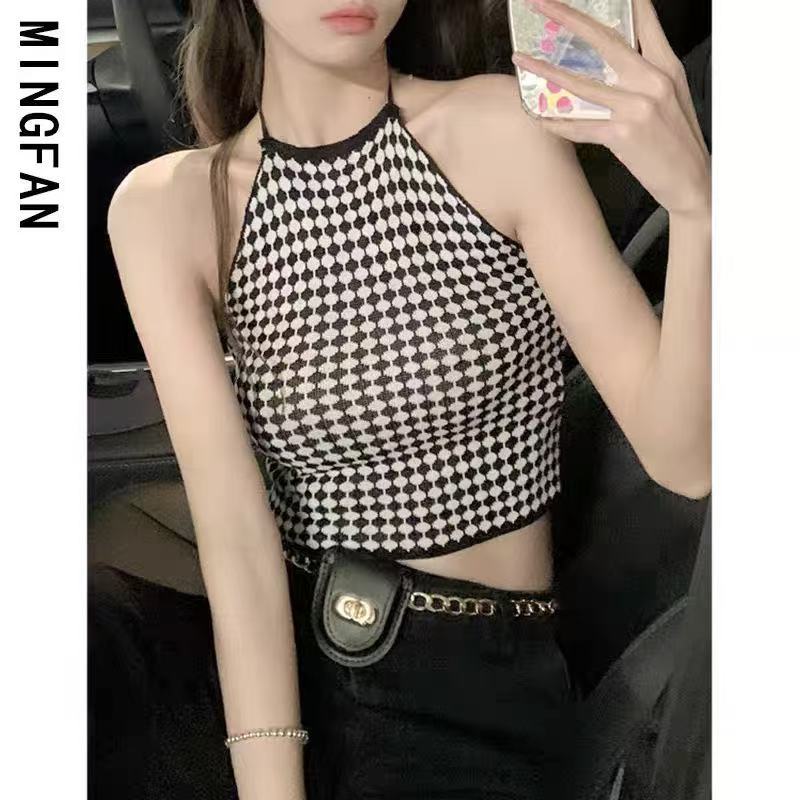 夏季辣妹风吊带女款外穿针织打底衫上衣短款【NO退NO换】