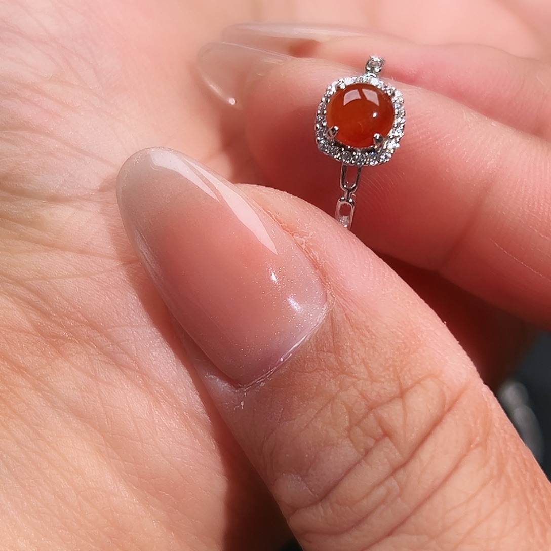 翡翠银S925镶嵌戒指缅甸天然A货翡翠戒指