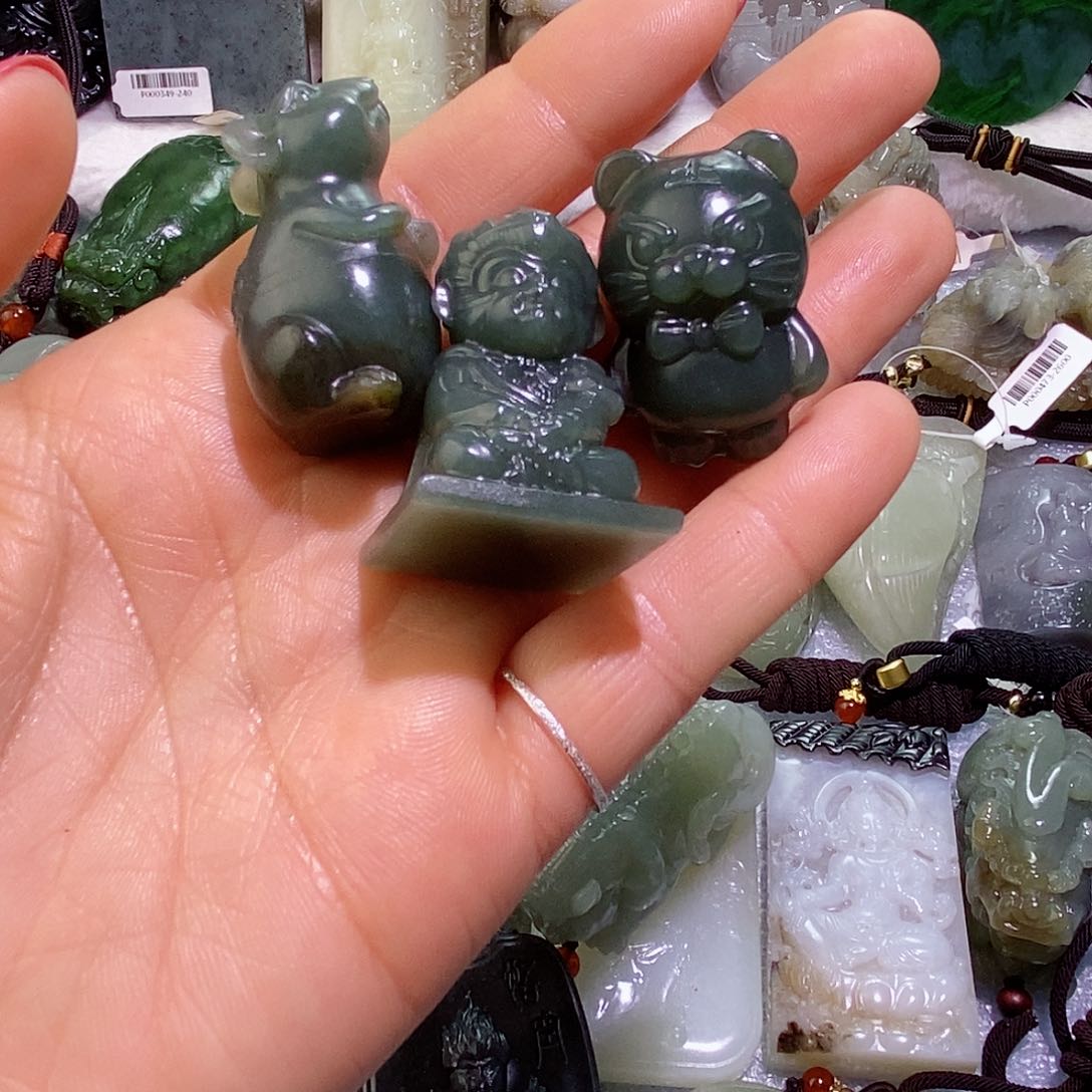 和田玉（糖玉）未镶嵌珠宝半成品t**蔡