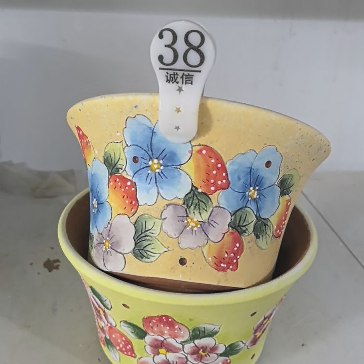 红泥花盆景德镇陶瓷