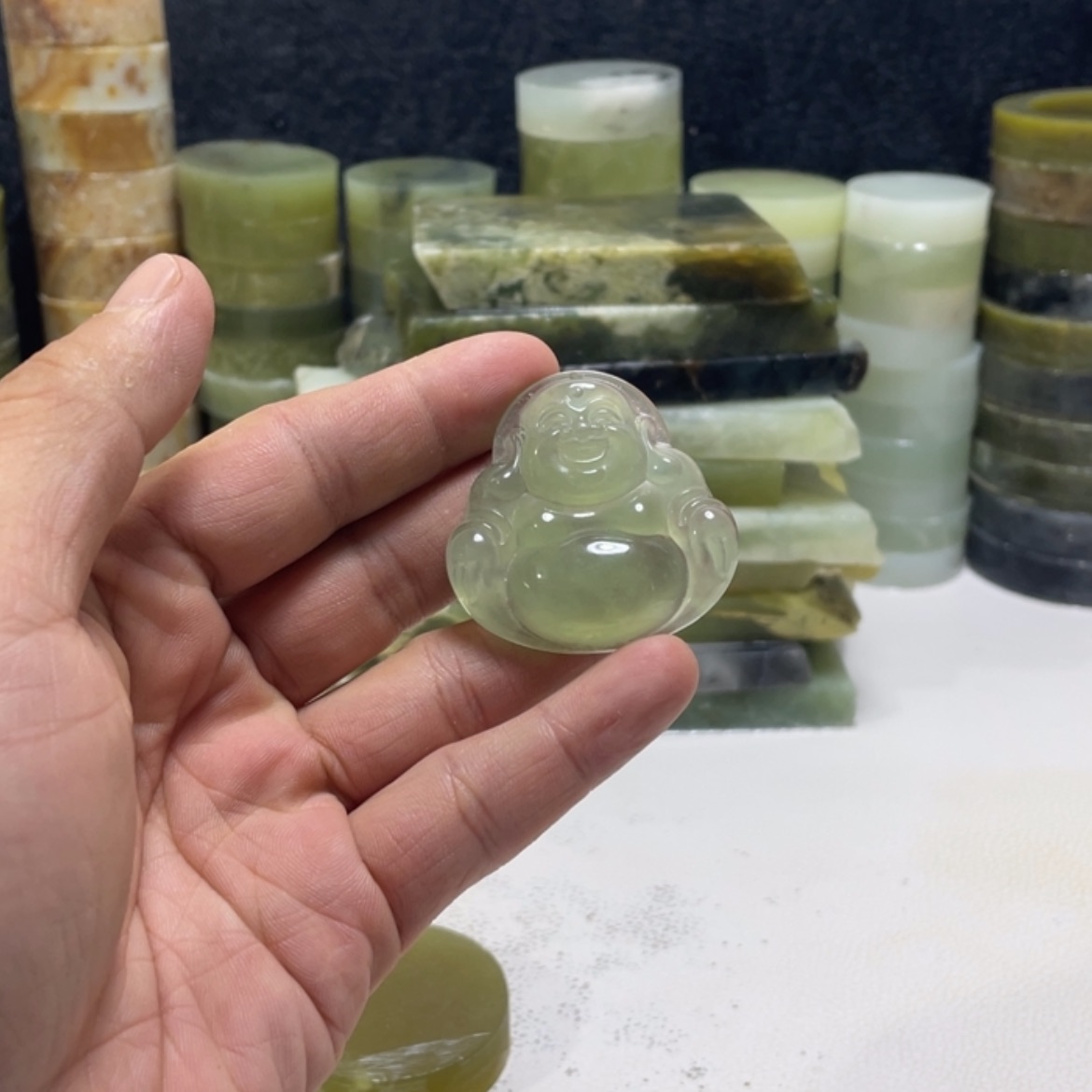 【闪购商品】蛇纹石玉珠宝半成品未镶嵌