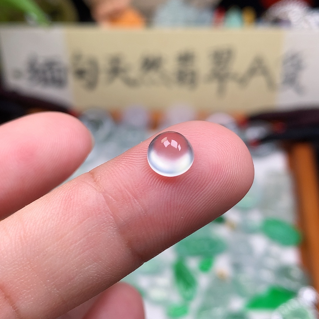 翡翠散珠缅甸天然A货翡翠冰种蛋面