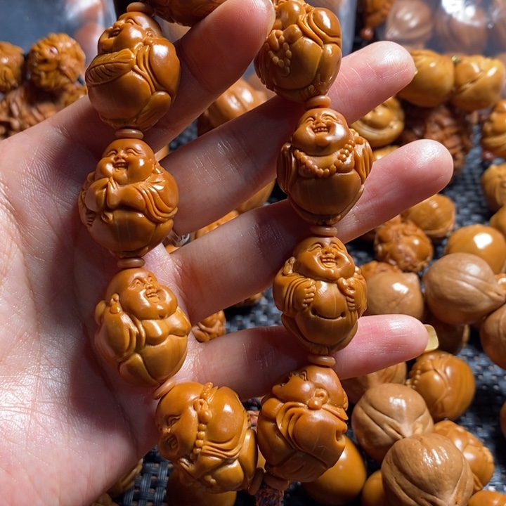 橄榄核吊坠玉*润八大弥勒