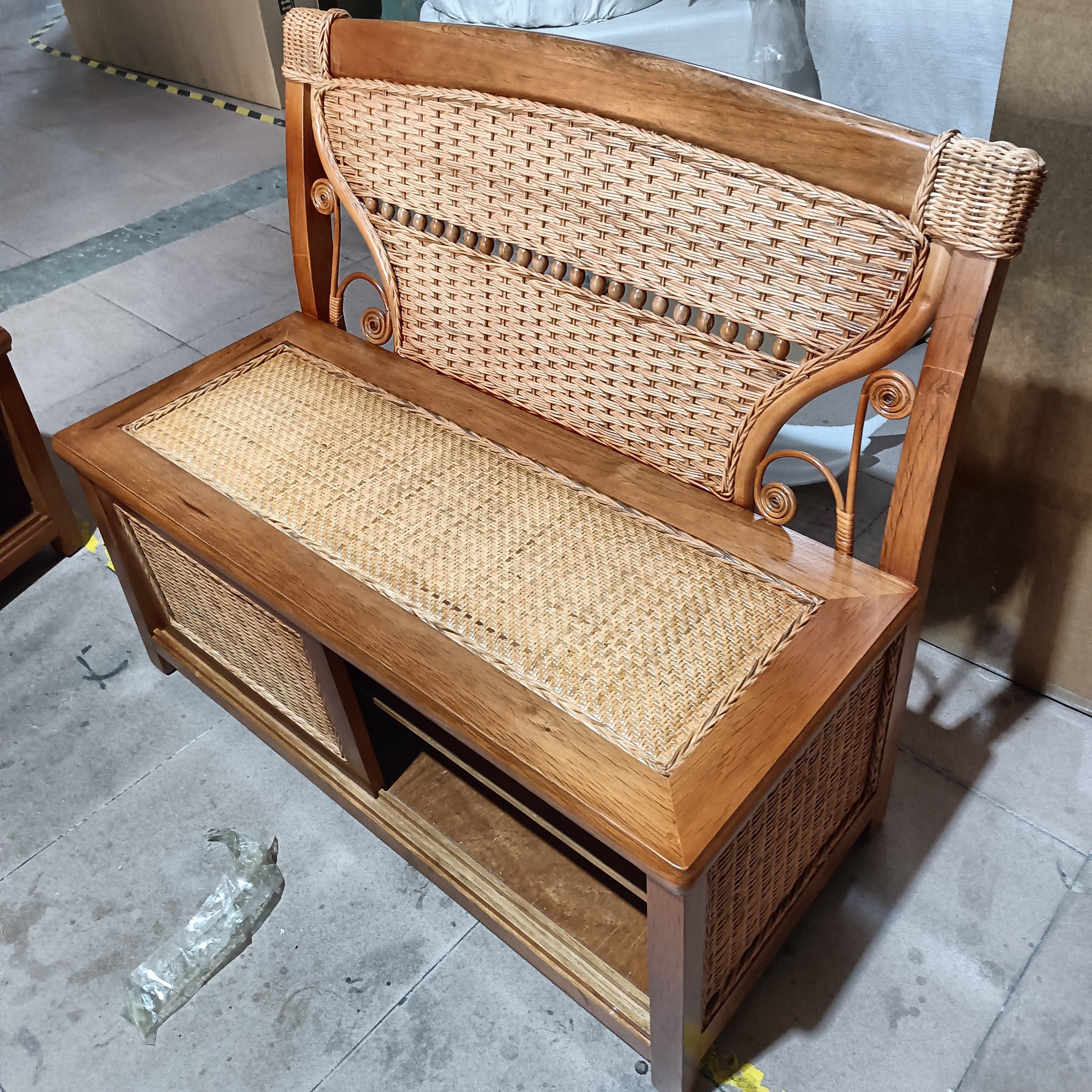 佛山睿达印尼进口真藤客厅鞋柜椅，手工编织椅子，鞋柜，鞋柜换鞋椅