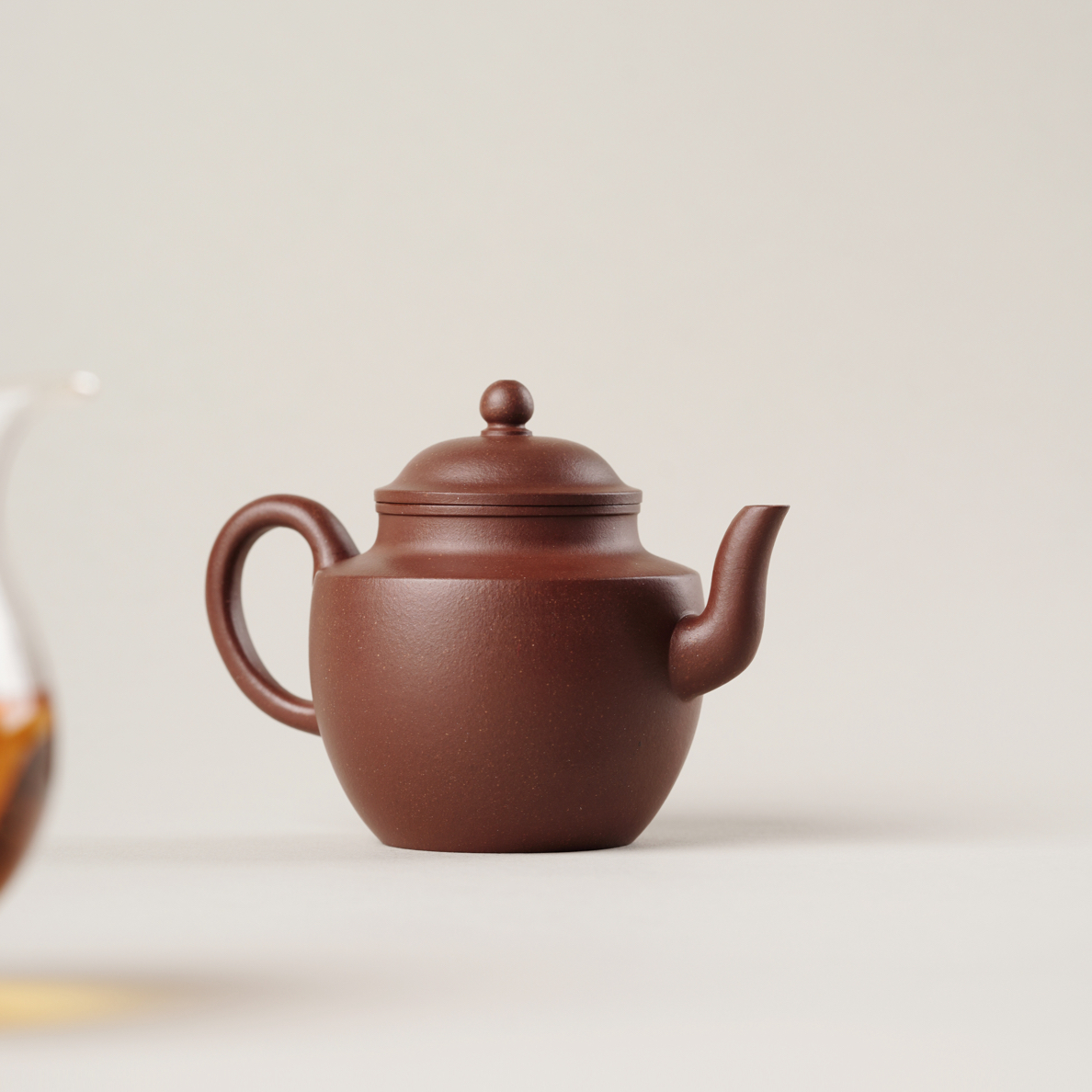 台西紫泥折肩宫灯120ml小品