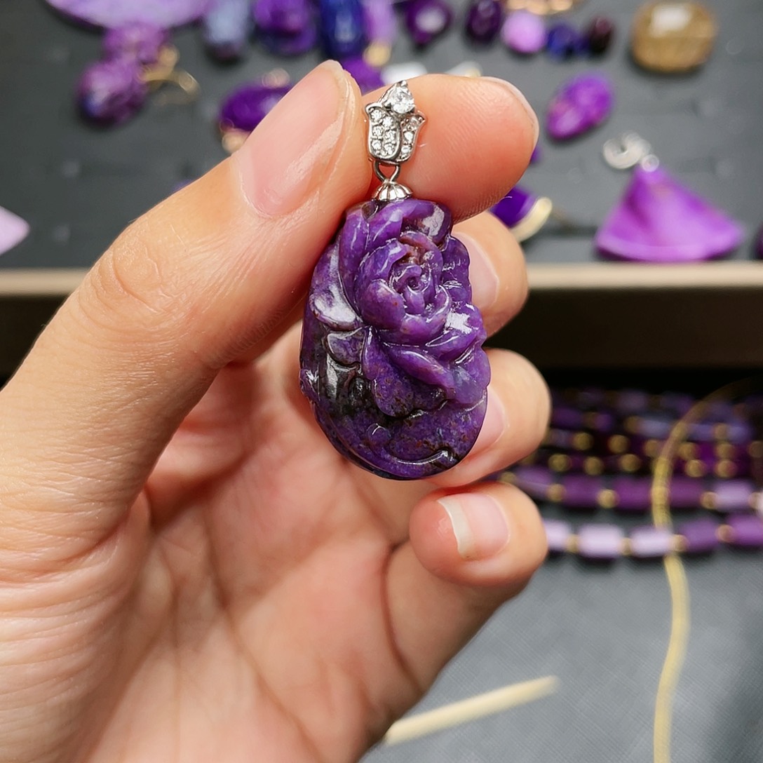 苏纪石（舒俱来）吊坠银S925镶嵌