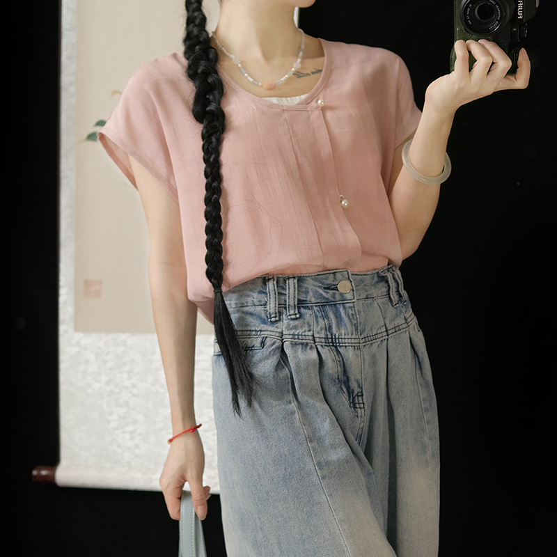 鹿鸣溪原创汉服改良褙子唐制对襟上衫古风上衣马甲新中式日常通勤