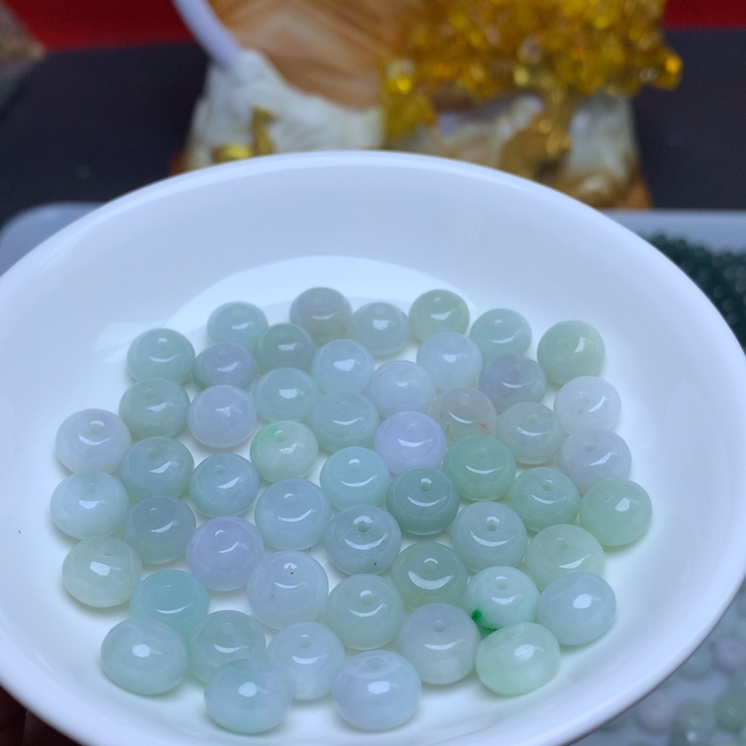 【闪购商品】翡翠手链未镶嵌卡6乘9冰鼓珠35个