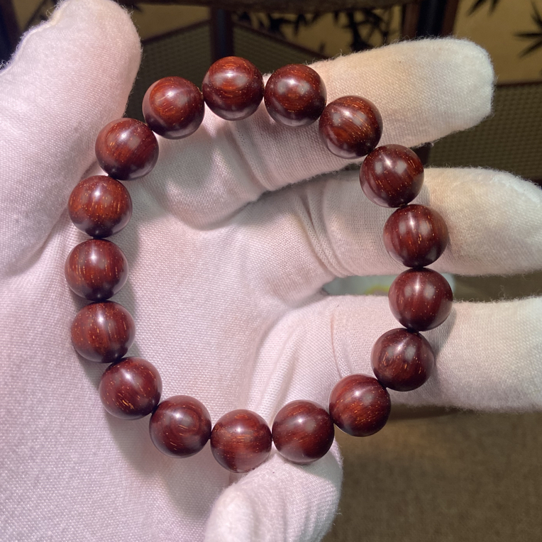 印度小叶紫檀1.2手串原汁原味无科技老料高油高密男女款念珠