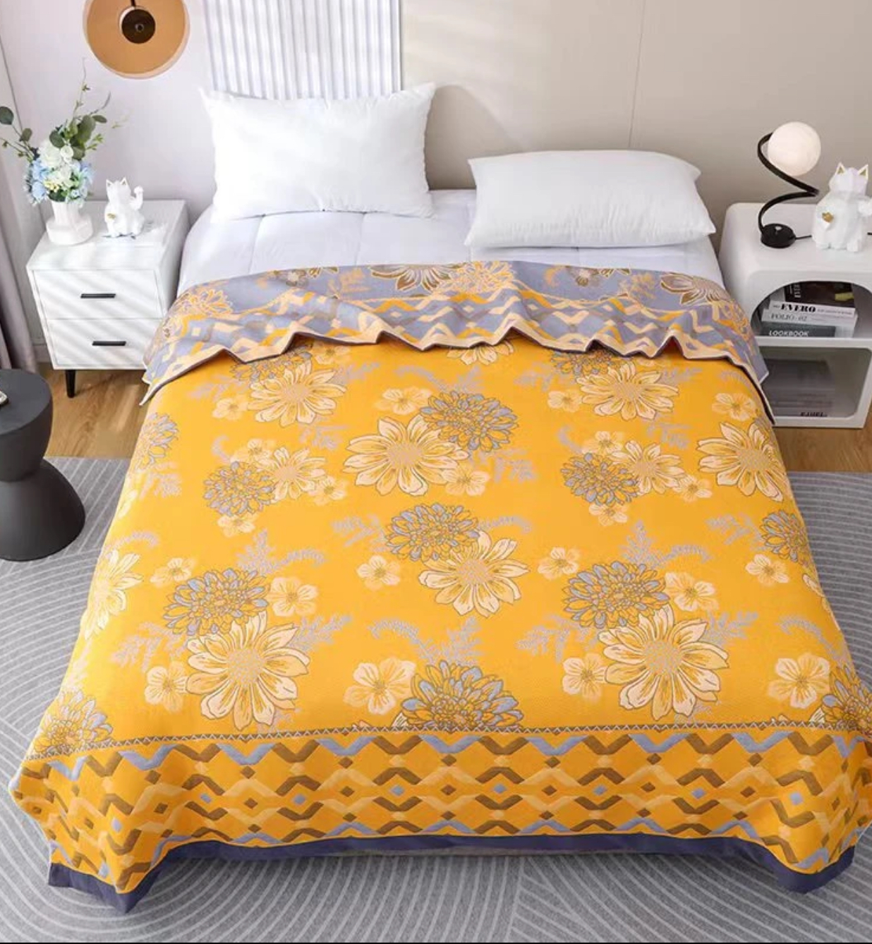 【盖毯】四季通用多层纱布150*200cm 花园密语