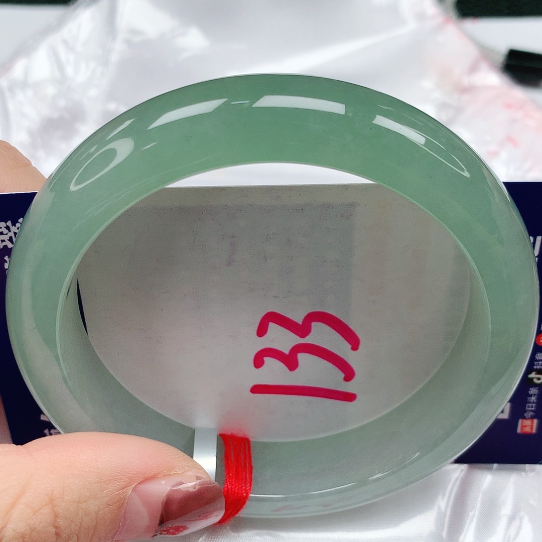 翡翠手镯未镶嵌58圈缅甸天然翡翠A货