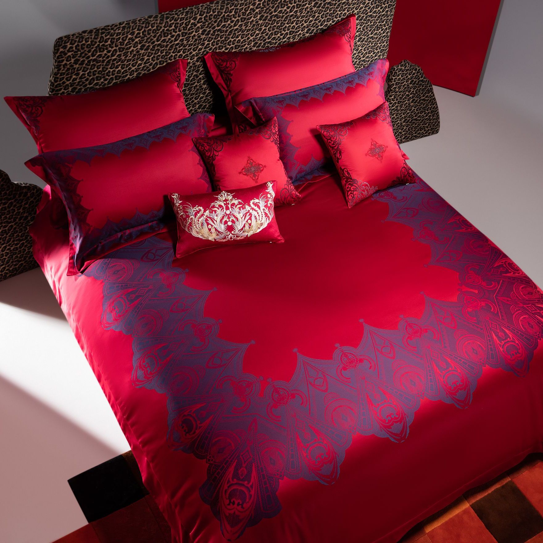 【贤公子】朝暮间/全棉/现代高奢婚庆/大版色织提花设计/四件套