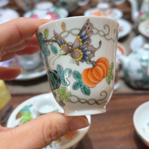 手绘茶杯盖碗壶承