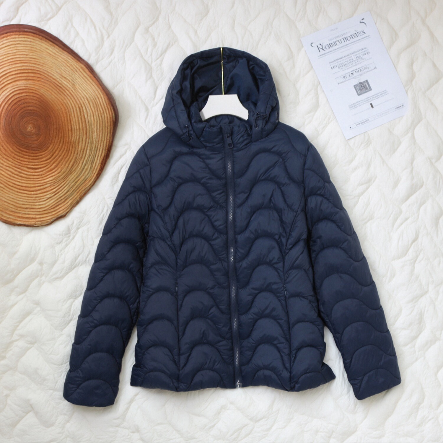 秋冬季女士连帽时尚潮流纯色气质百搭休闲修身棉服PA-N998