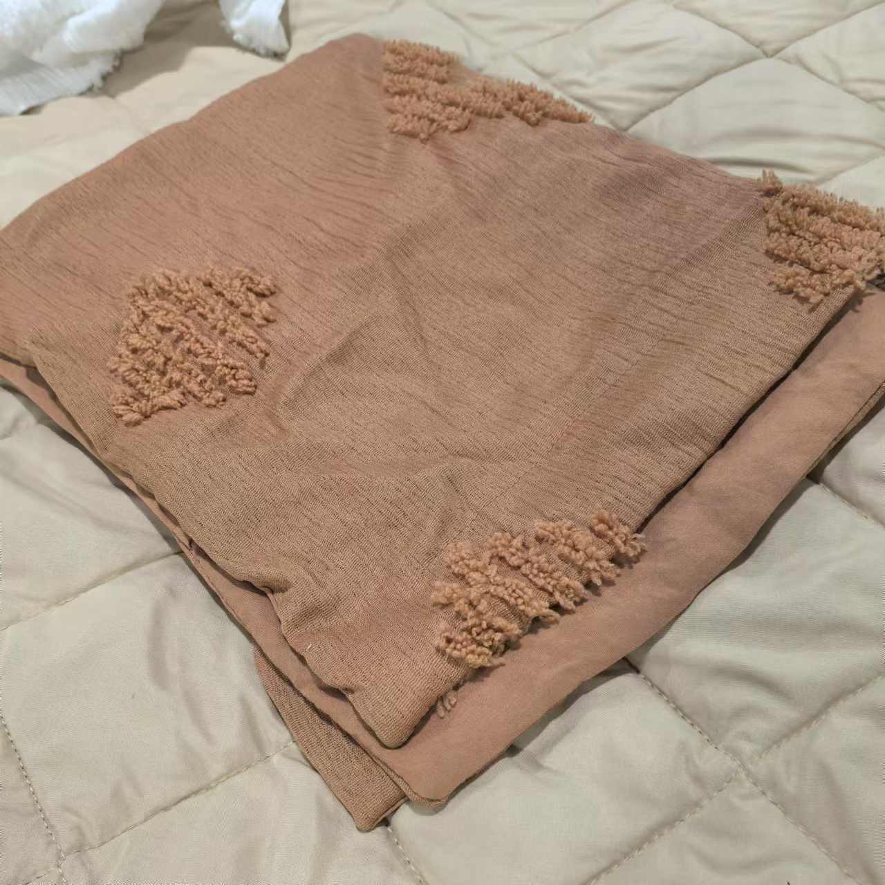 橘色泡泡纱超软枕套，约50*65，发2对