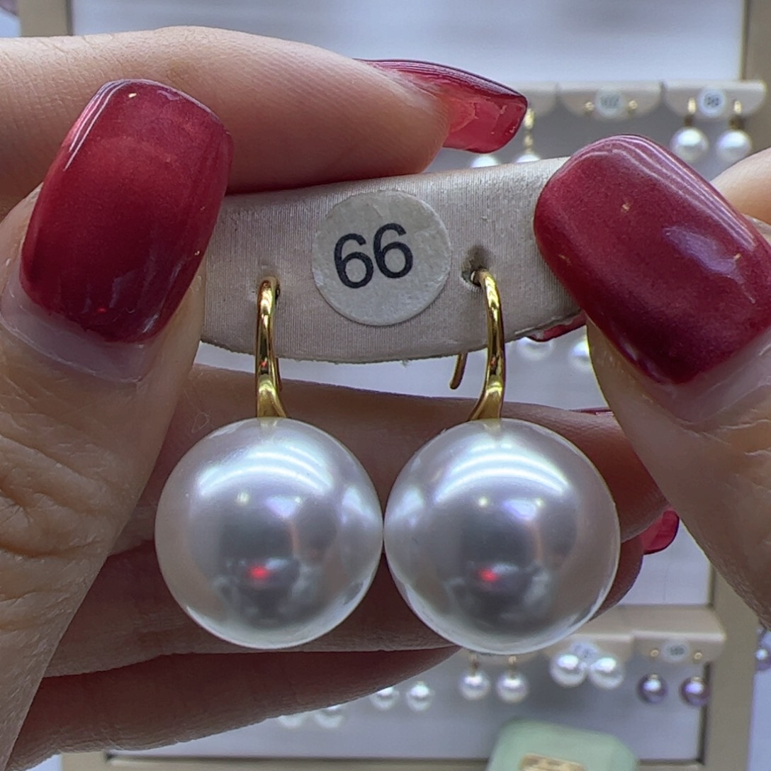 淡水珍珠耳饰18K金镶嵌