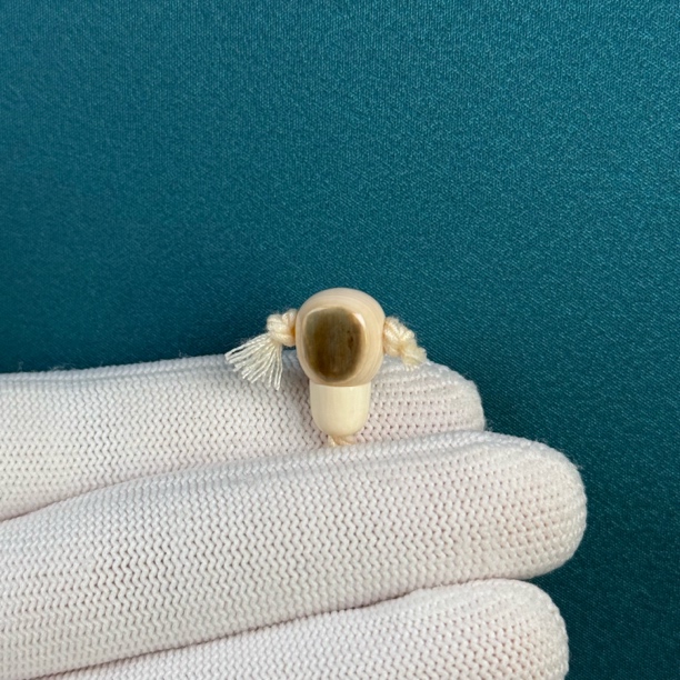 D37-70天然猛犸牙 蓝眼睛三通10*16.3mm支持复检假一罚十