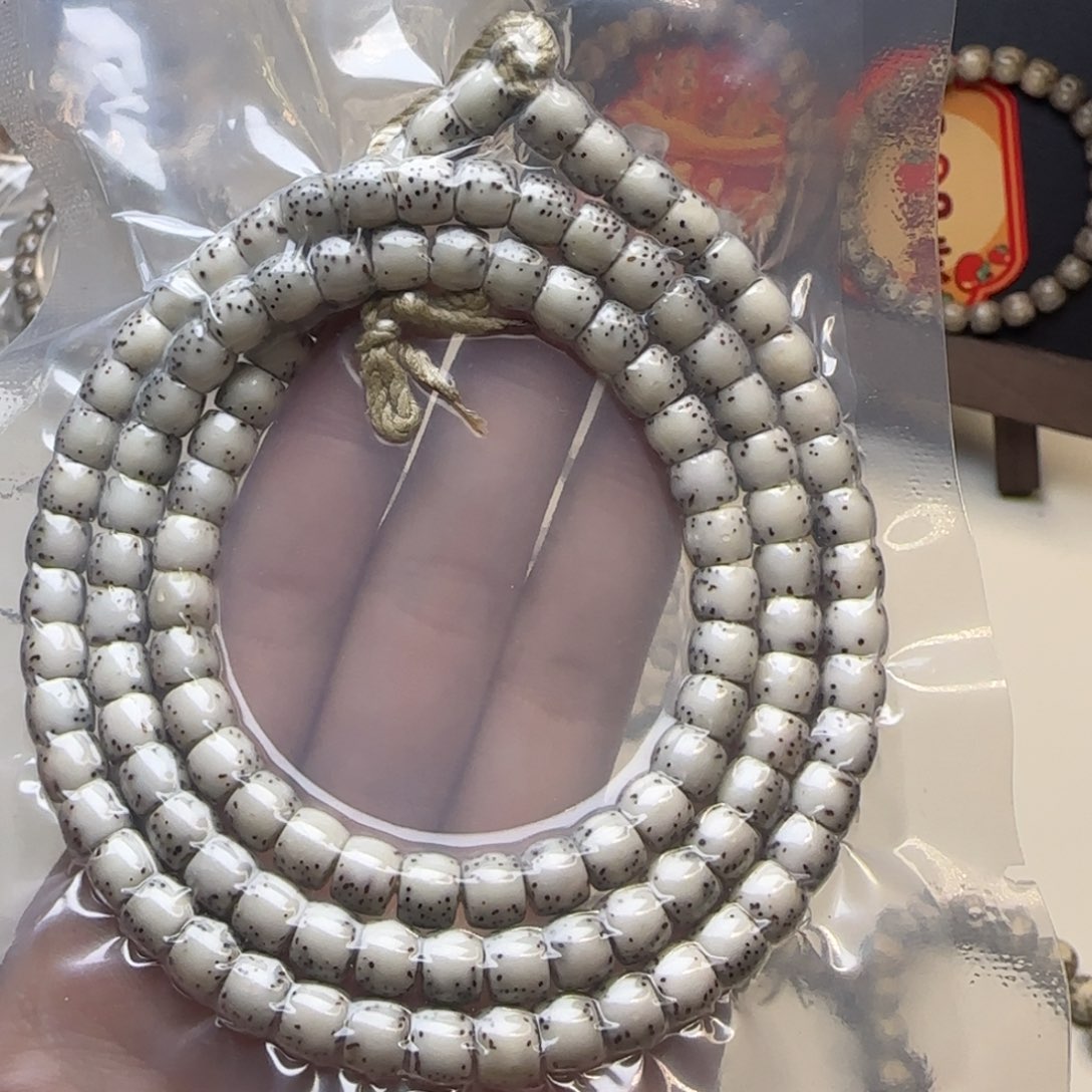 星月菩提手串石玉大留白直切7×6长条