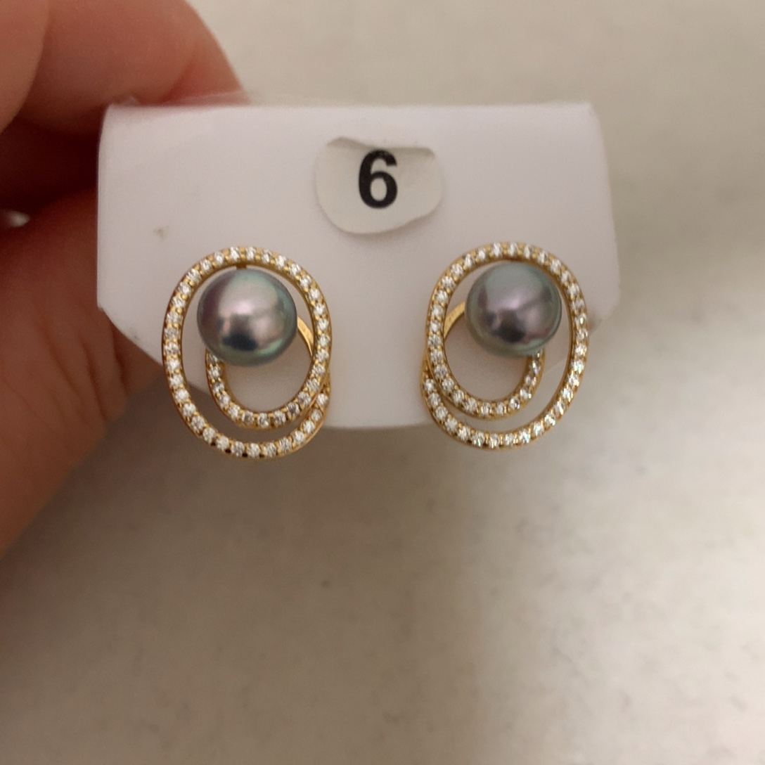 耳饰海水珍珠银S925镶嵌