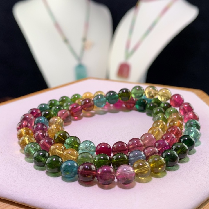 双色碧玺手链未镶嵌