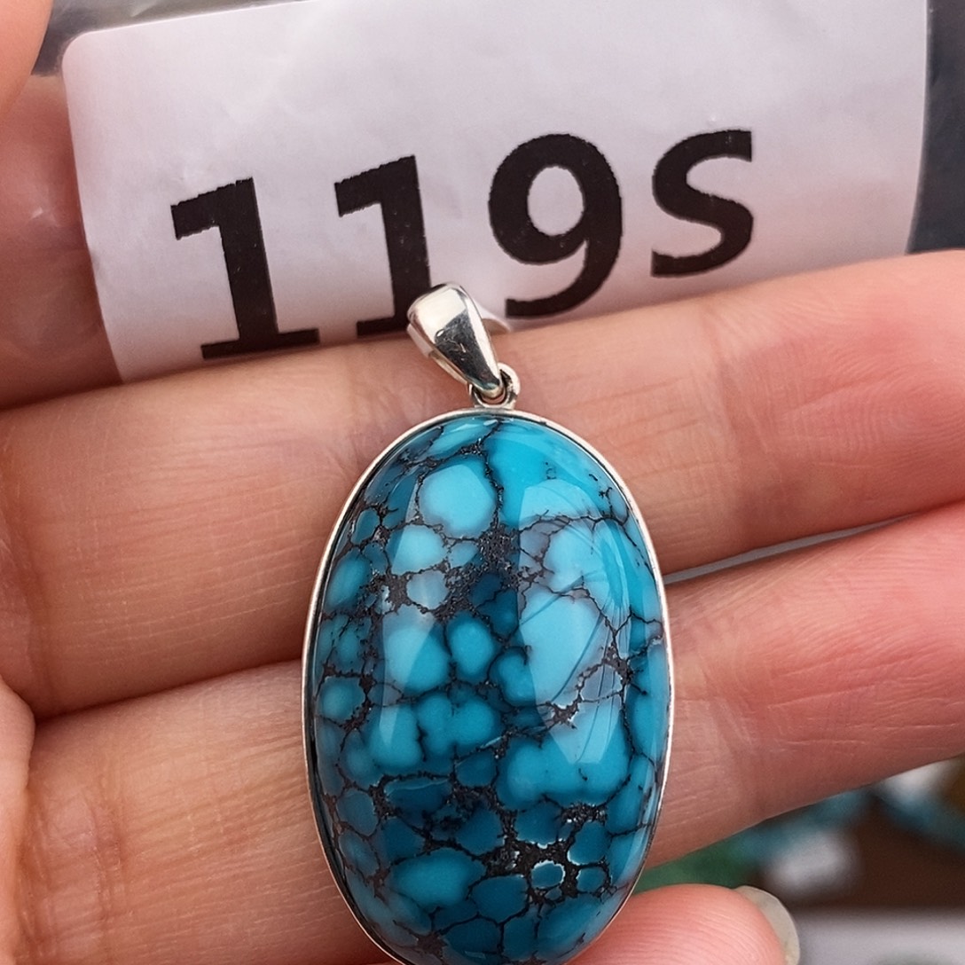 绿松石银S925镶嵌原矿