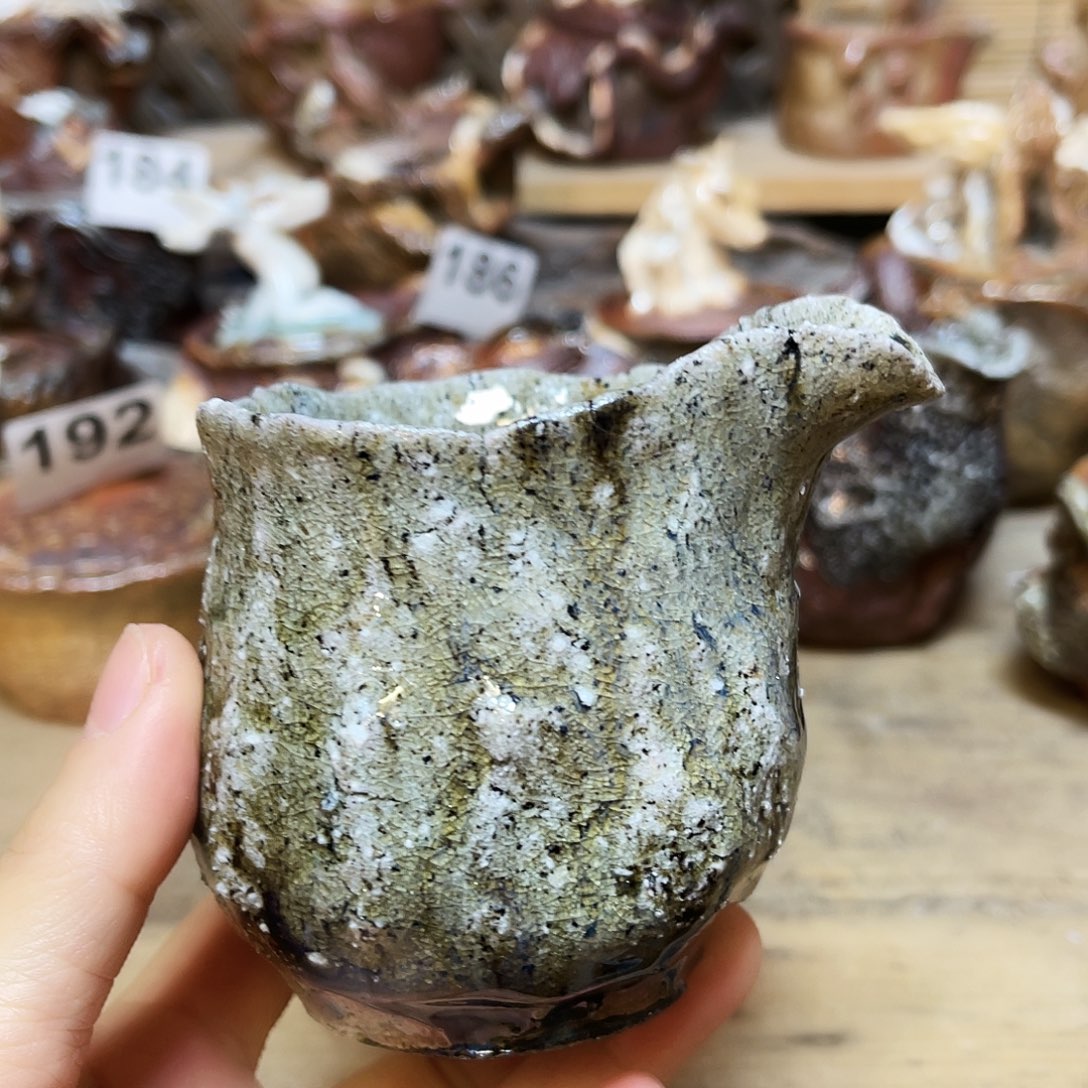 杯柴烧粗陶手捏公道杯特价