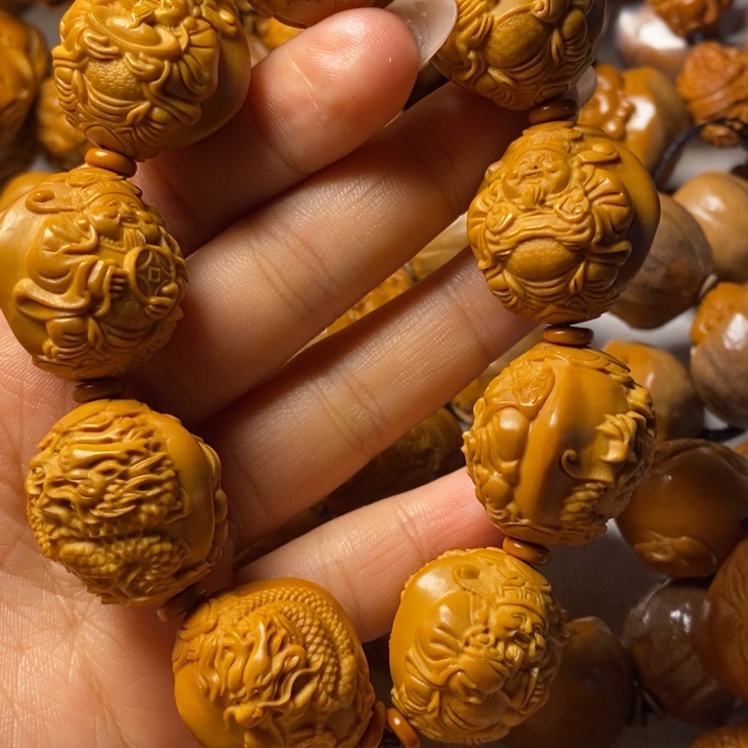 一***顺橄榄核手串/手链龙财神手串