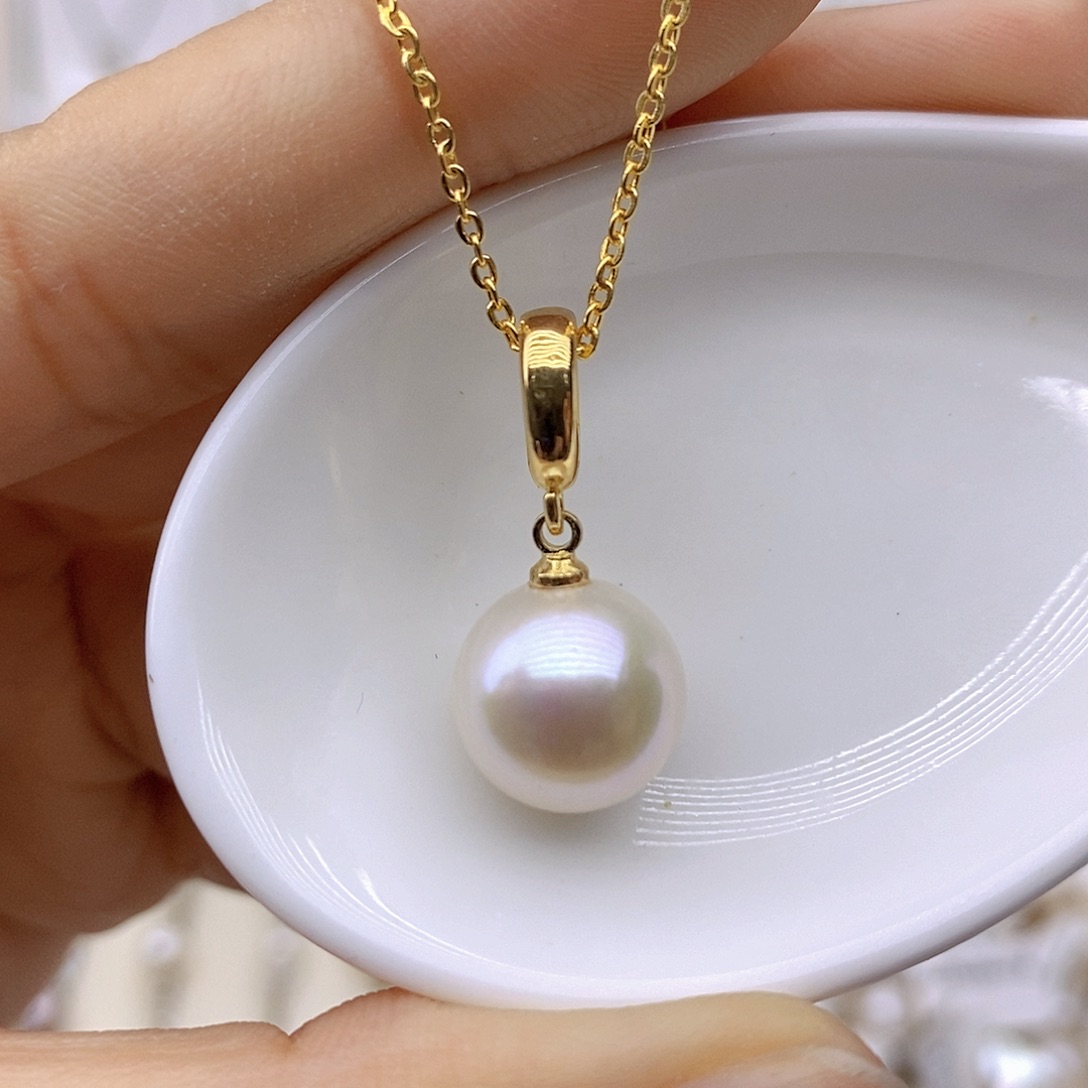 淡水珍珠银S925镶嵌吊坠(赠链)