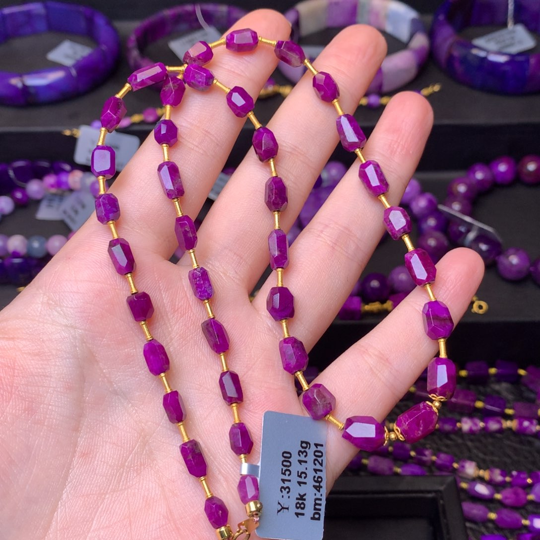 苏纪石（舒俱来）18K金镶嵌项链