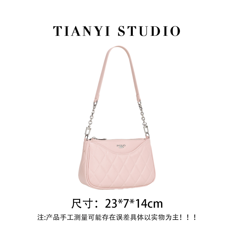 【天一甄选】GQ-7804-浅粉 轻奢小众设计感时尚斜挎女包包