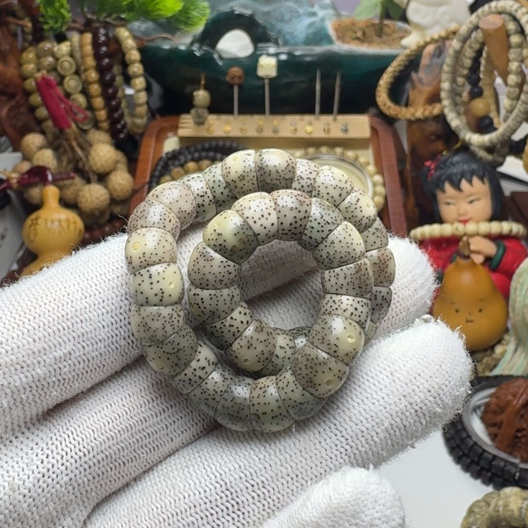 星月菩提手串1号车尺寸9石玉大肠单圈